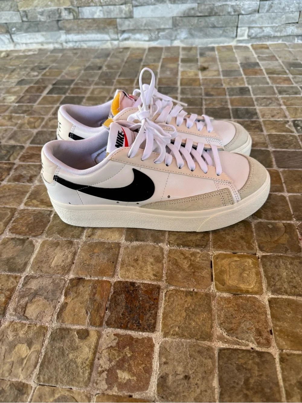 Nike womens White and Cream Low-Top Sneakers